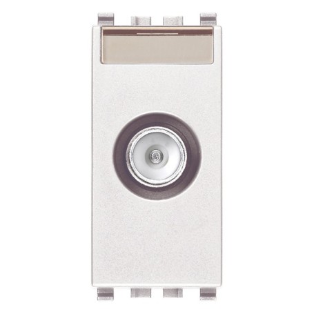 Presa TV-RD-SAT PASSANTE compatibile Vimar Eikon tipo 20300.10.B bianco