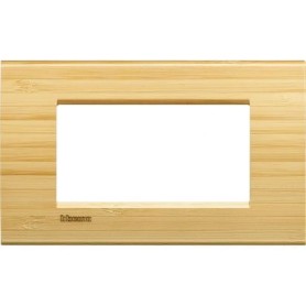 Placca 4 posti bamboo  Bticino LNA4804LBA  Living-light-...