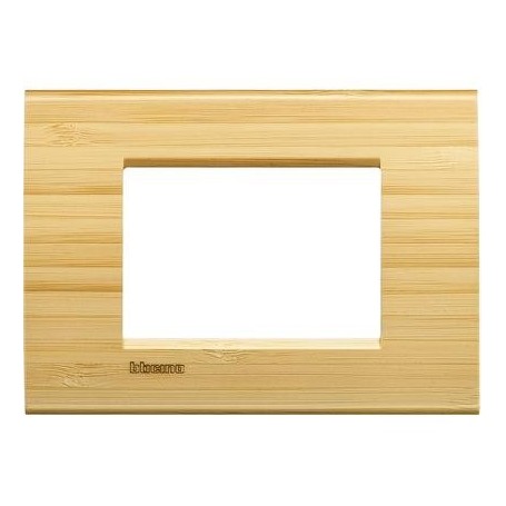 Placca 3 posti bamboo  Bticino LNA4803LBA  Living-light- tech