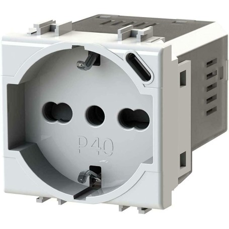 PRESA USB CARICATORE CON SCHUKO PER SERIE VIMAR PLANA 4B.V14.P40.USB 4 BOX SIDE