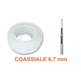 Cavo antenna grosso tv sat 7mm HD d.6,50mm 75ohm bianco 100m