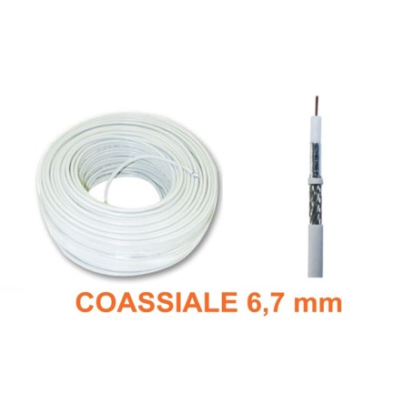 Cavo antenna grosso tv sat 7mm HD d.6,50mm 75ohm bianco 100m