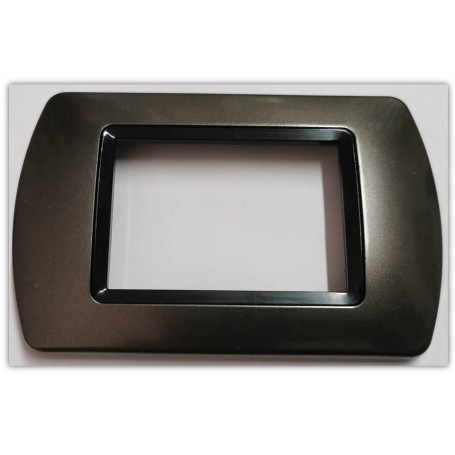 Placca 3 posti Grigio scuro titanium Compatibile con Bticino Living