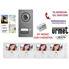 Kit Videocitofono con 4 Monitor vivavoce urmet 1722