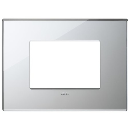 Placca 3 moduli, cristallo, argento ghiaccio vimar 22653.75