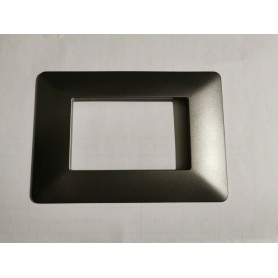 Placca 3 posti grigio scuro Compatibile con Bticino matix