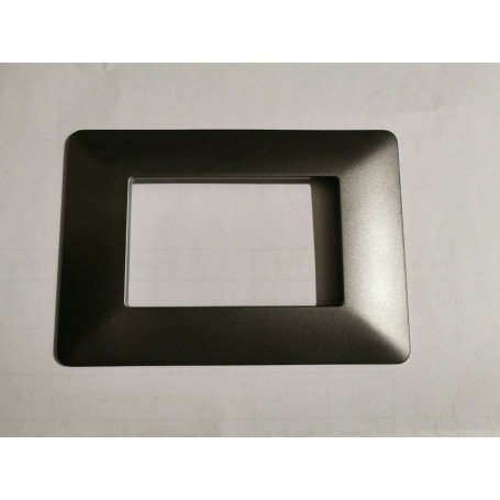 Placca 3 posti grigio scuro Compatibile con Bticino matix