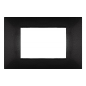 Placca 3 posti nero Vimar Plana compatibile tipo 14653.05