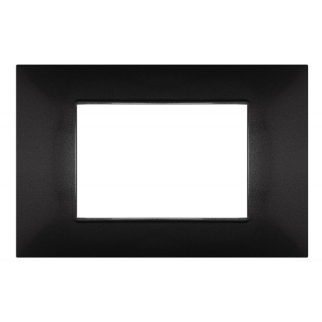 Placca 3 posti nero Vimar Plana compatibile tipo 14653.05