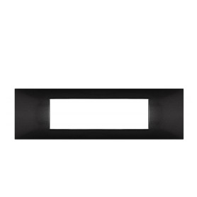 Placca 7 posti nero opaco metallizzato Vimar Plana...