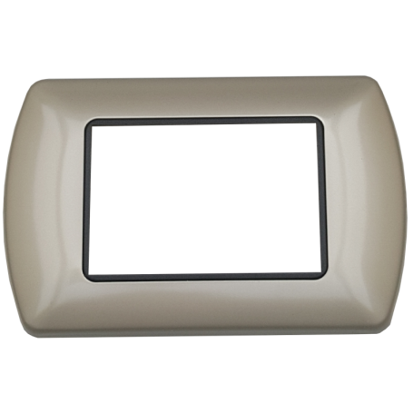 Placca 3 posti Oro satinato Compatibile con Bticino Living champagne