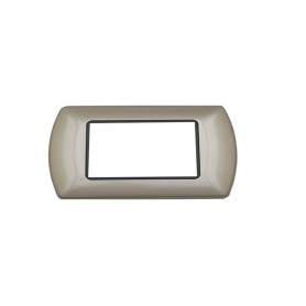 Placca 4 posti Oro satinato Compatibile con Bticino...
