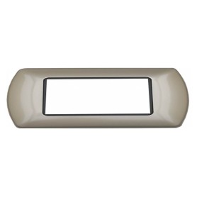 Placca 7 posti Oro satinato Compatibile con Bticino...