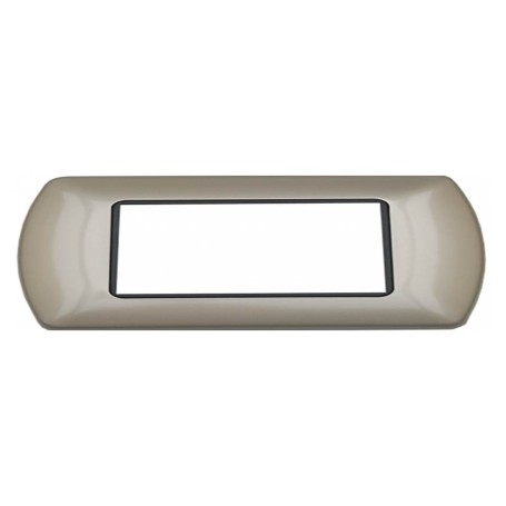 Placca 7 posti Oro satinato Compatibile con Bticino Living tipo l4807os