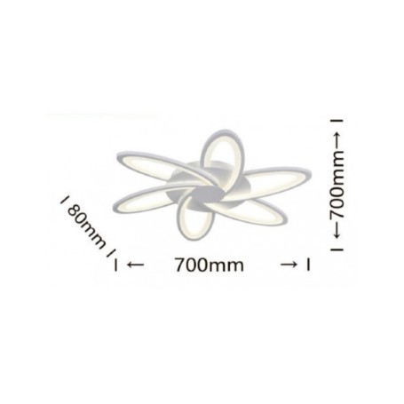 Lampadario da soffitto a led 6 luci cerchi plafoniera design moderno camera luce Naturale 59w