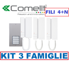 KIT CITOFONICO COMELIT 4+N FILI 3 FAMIGLIE KCA5061...