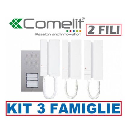 Kit citofono trifamiliare comelit 2 fili kca2061a 3 famiglie citofoni 2738wa
