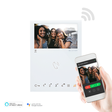 Monitor videocitofono WI FI vivavoce mini comelit 2 fili 6741W