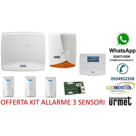 KIT ALLARME CON 3 SENSORI ANTIFURTO URMET 1068/902 app cellulare