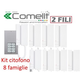 kit citofono otto famiglie comelit 2 fili kca2061 8...