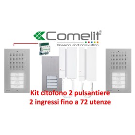 KIT CITOFONO BIFAMILIARE COMELIT 2 FILI KCA2061 DOPPIA...