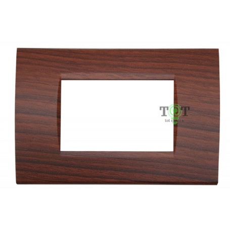 PLACCA LEGNO SCURO LIVING LIGHT QUADRA 7 POSTI COMPATIBILE BTICINO