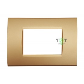 PLACCA 7 POSTI ORO SATINATO SABBIA BTICINO LIVING LIGHT...