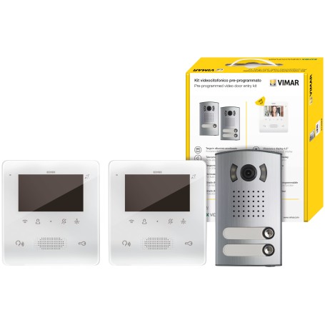 Kit videocitofono bifamiliare elvox 7558/E2 2F+ Tab 4,3 vivavoce