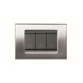 Placca compatibile vimar idea cromo satinato 3 posti...