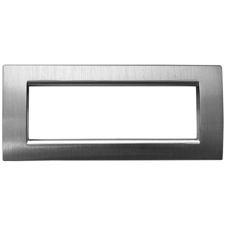 Placca compatibile vimar idea cromo satinato 6 posti metallo 2000/6-cs