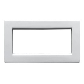 Placca compatibile vimar idea bianco 4 posti metallo 2008/4