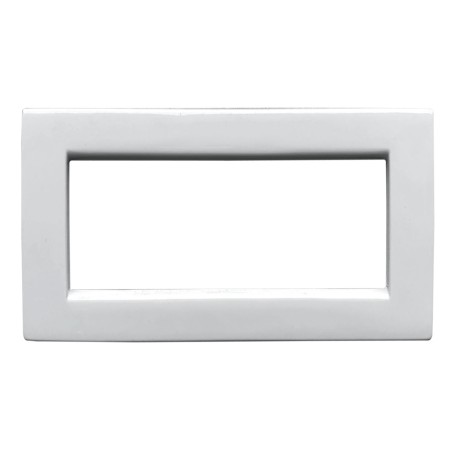 Placca compatibile vimar idea bianco 4 posti metallo 2008/4