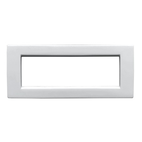 Placca compatibile vimar idea bianco 6 posti metallo 2008/6