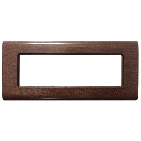 Placca compatibile vimar idea colore legno noce 6 posti...