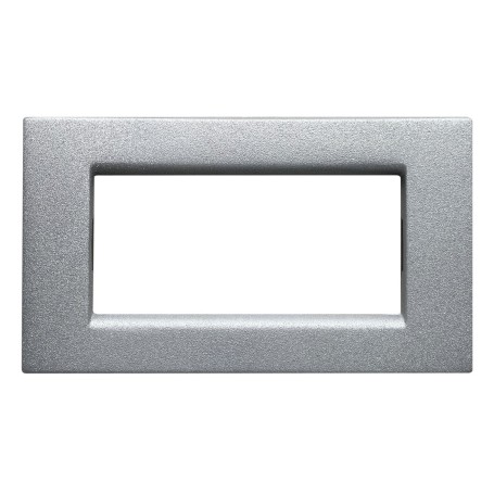 Placca compatibile vimar idea colore argento glitter 4 posti metallo 2023/4