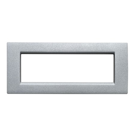 Placca compatibile vimar idea colore argento glitter 6 posti metallo 2023/6