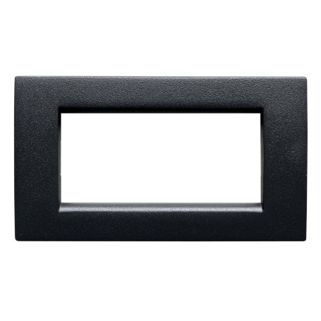 Placca compatibile vimar idea colore nero goffrato 4 posti metallo 2007/4