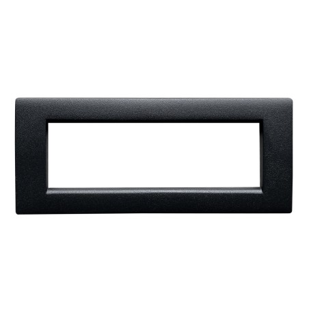 Placca compatibile vimar idea colore nero goffrato 6 posti metallo 2007/6
