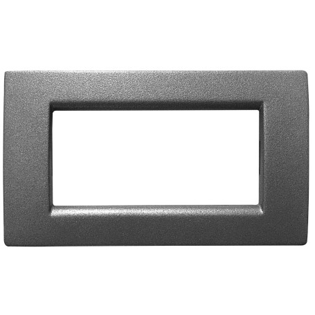 Placca compatibile vimar idea colore grigio ardesia 4 posti metallo 2022/4