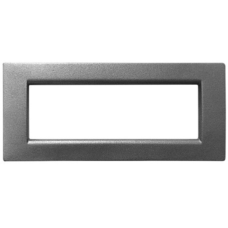 Placca compatibile vimar idea colore grigio ardesia 6 posti metallo 2022/6