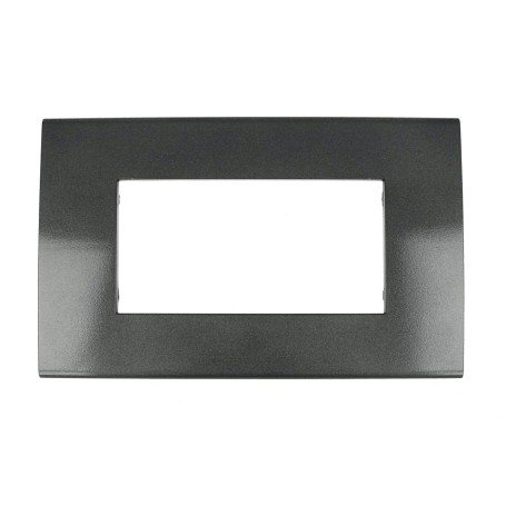 Placca acciaio scuro 4 posti compatibile con Vimar Arkè tipo 19654.72