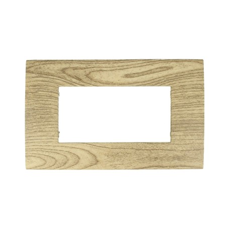 Placca legno chiaro  4 posti compatibile con Vimar Arkè