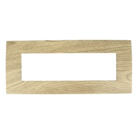 Placca legno chiaro  7 posti compatibile con Vimar Arkè
