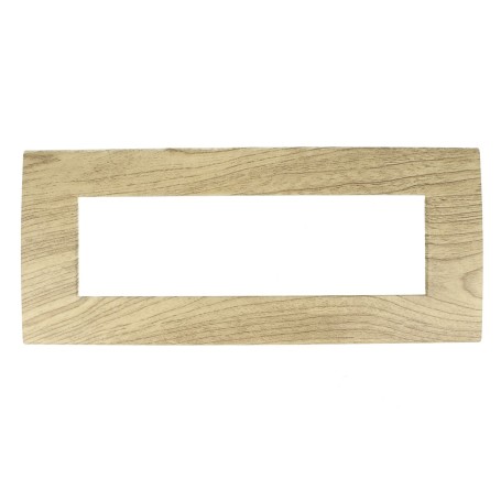 Placca legno chiaro  7 posti compatibile con Vimar Arkè