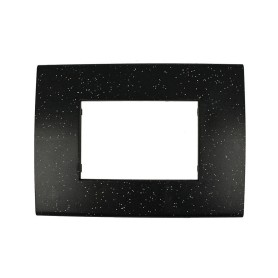 Placca NERO FLASH  3 posti compatibile con Vimar Arkè