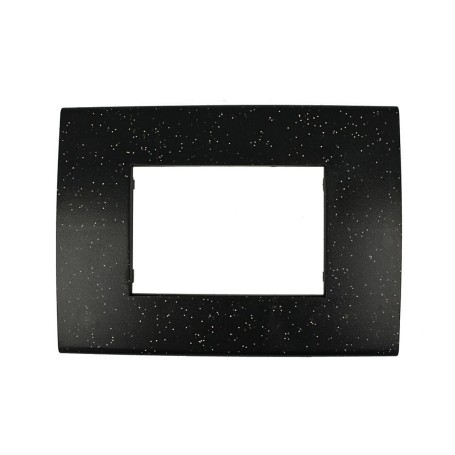 Placca NERO FLASH  3 posti compatibile con Vimar Arkè
