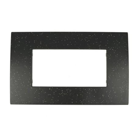 Placca NERO FLASH  4 posti compatibile con Vimar Arkè