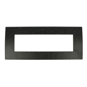 Placca NERO FLASH  7 posti compatibile con Vimar Arkè