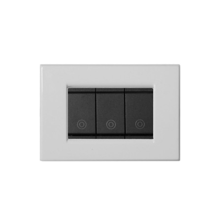 Placca compatibile vimar idea bianco 3 posti metallo 2008