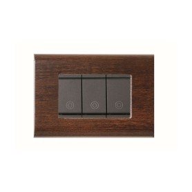 Placca compatibile vimar idea colore legno noce 3 posti...